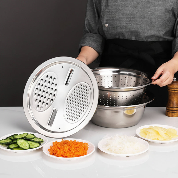 3-in-1 Stainless Steel Basin