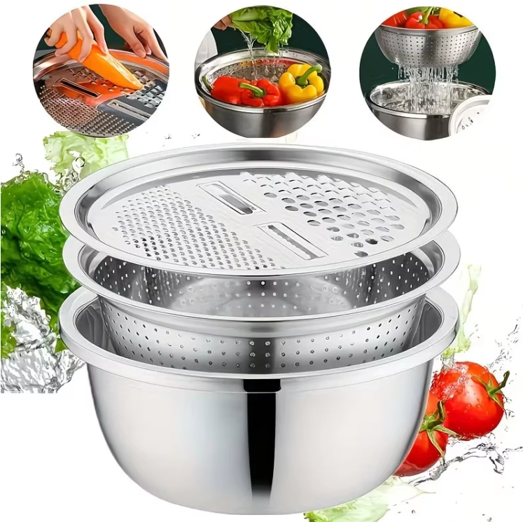 3-in-1 Stainless Steel Basin