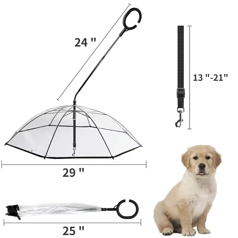 Transparent Dog Umbrella for Rainy Day