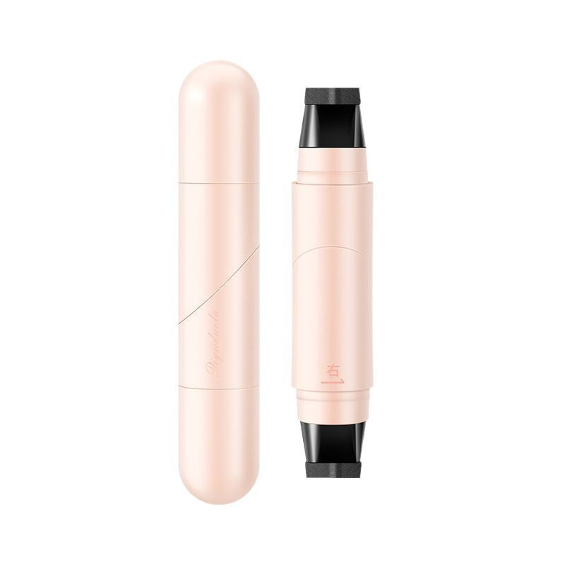 Cosmetic stick with black cap on a white background