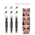 Double-ended highlighter and shading stick with color options and before-and-after effects on faces.
