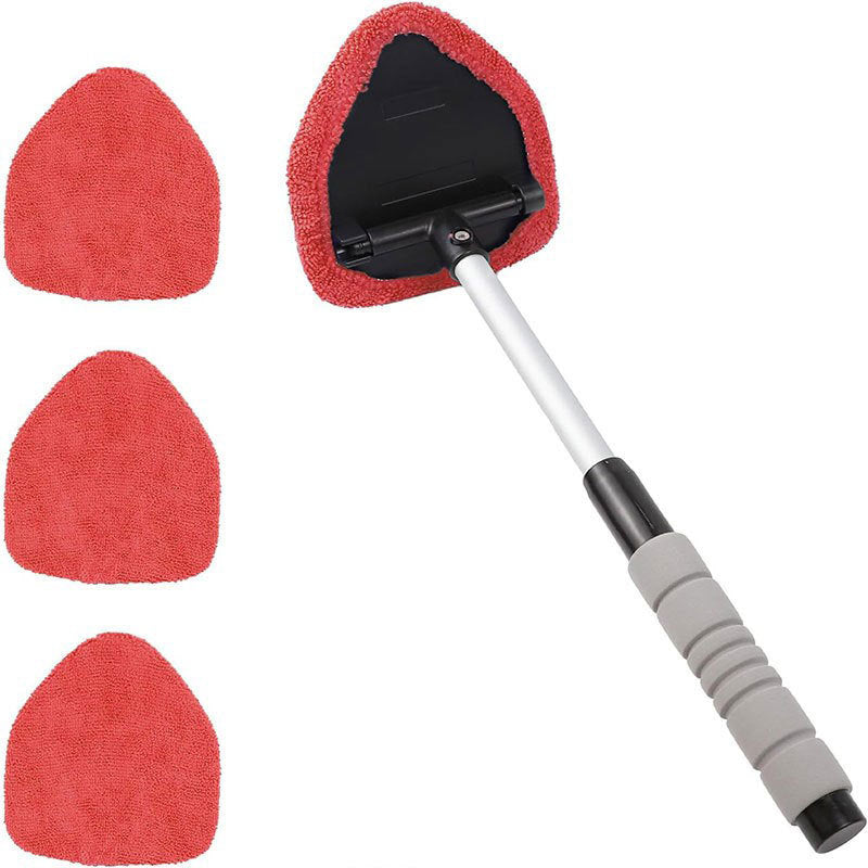 Car wash brush with red scrubber pads on a white background