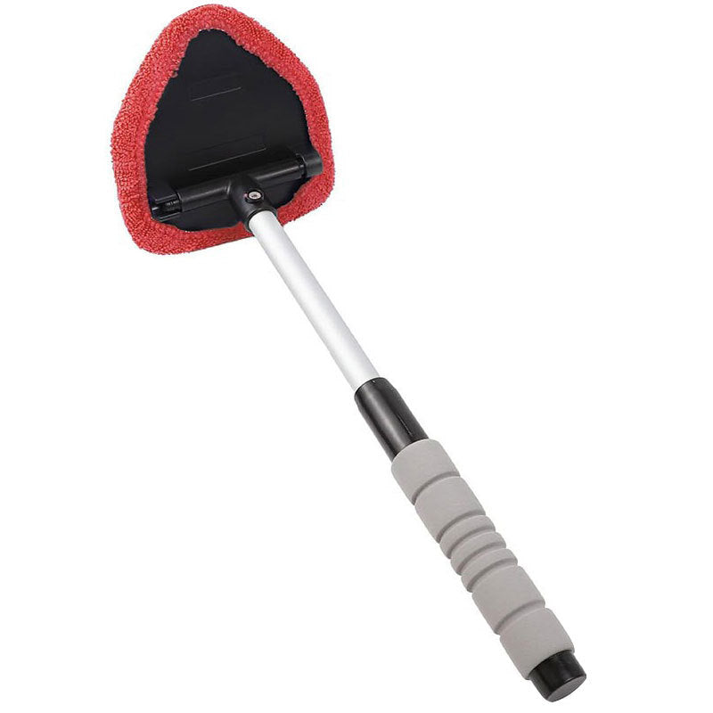 Car windshield cleaning brush with red foam pad on a white background
