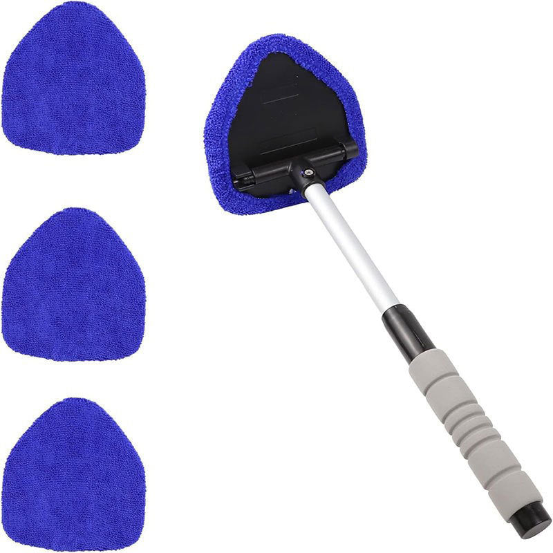 Car wash brush with blue scrubber pads on a white background